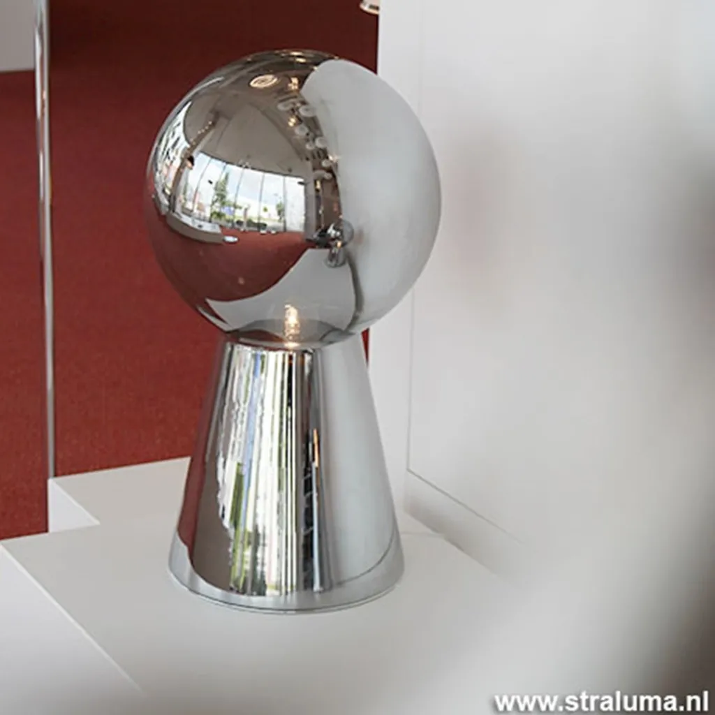 Straluma Chique tafellamp donker chroom pion XL> Woonkamerlampen|Slaapkamerlampen