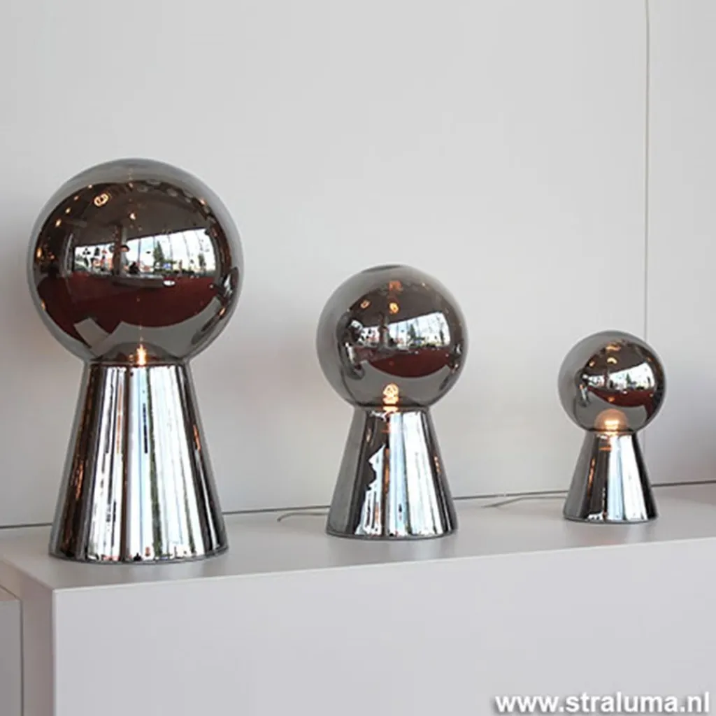 Straluma Chique tafellamp donker chroom pion XL> Woonkamerlampen|Slaapkamerlampen