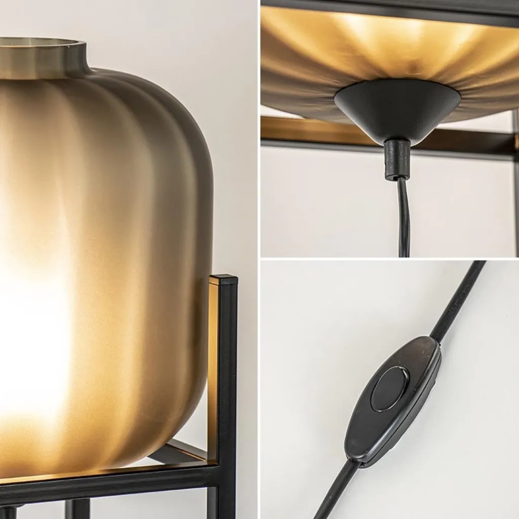 Straluma Chique tafellamp frame met mat zwart glas> Tafellampen|Luxe Verlichting