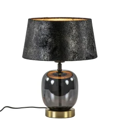 Straluma Chique tafellamp zwart/goud met kap> Schemerlampen|Woonkamerlampen