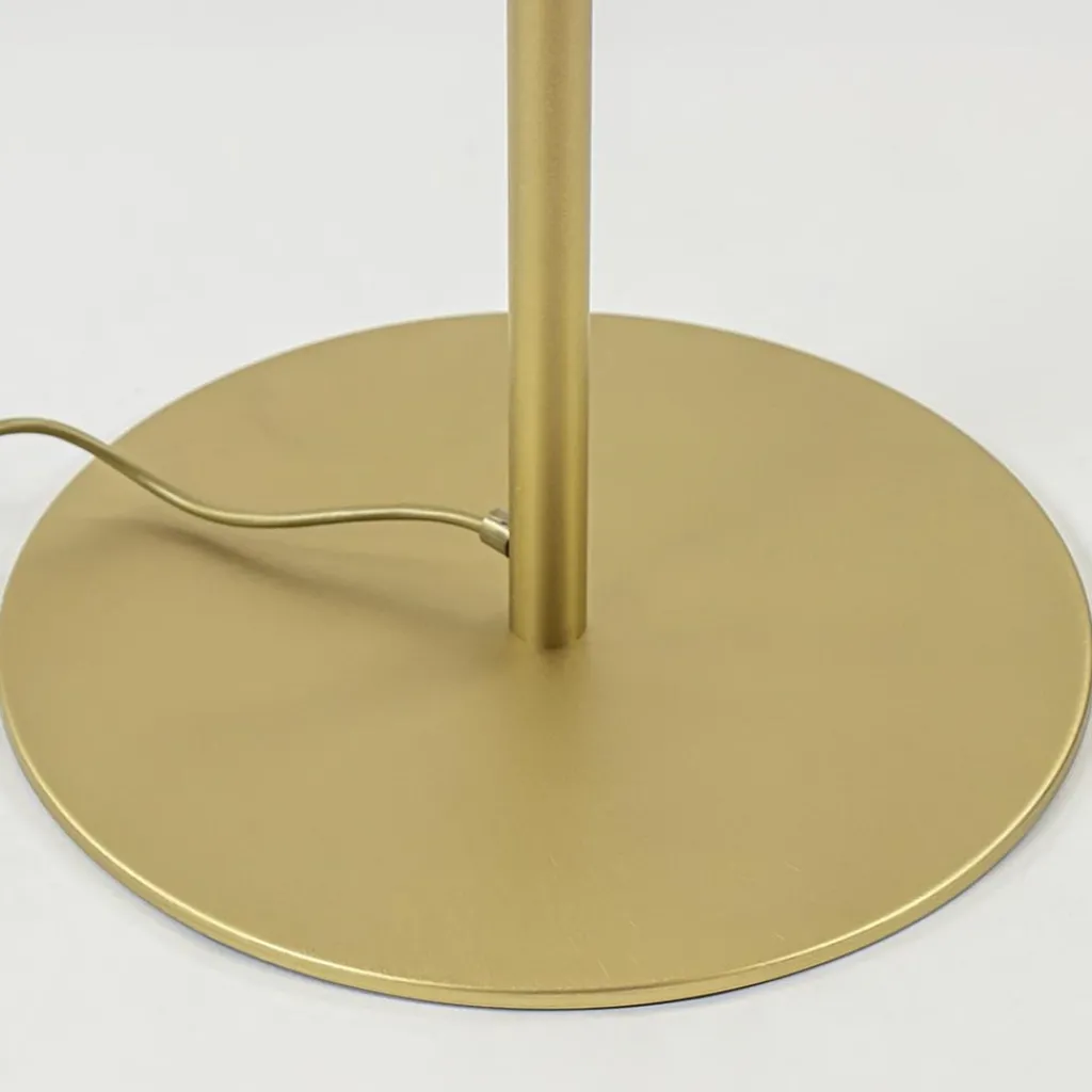 Straluma Chique vloerlamp mat goud met mat witte glazen kap> Vloerlampen|Design Verlichting