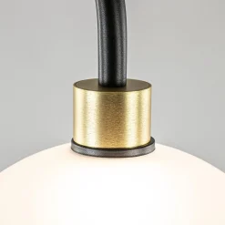 Straluma Chique vloerlamp zwart/goud met opaal glas><noscript><img width=