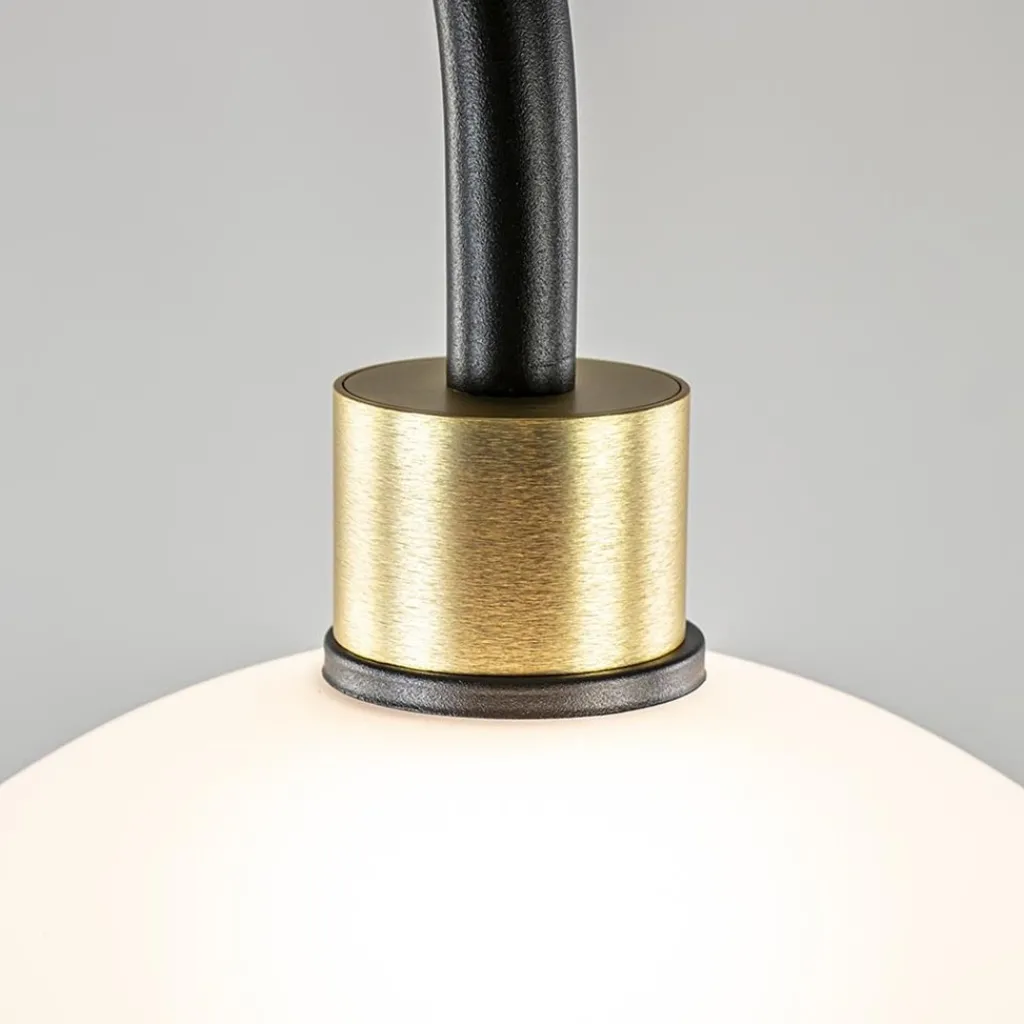 Straluma Chique vloerlamp zwart/goud met opaal glas> Vloerlampen|Luxe Verlichting