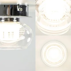 Straluma Chromen plafondlamp met helder glas incl. LED><noscript><img width=