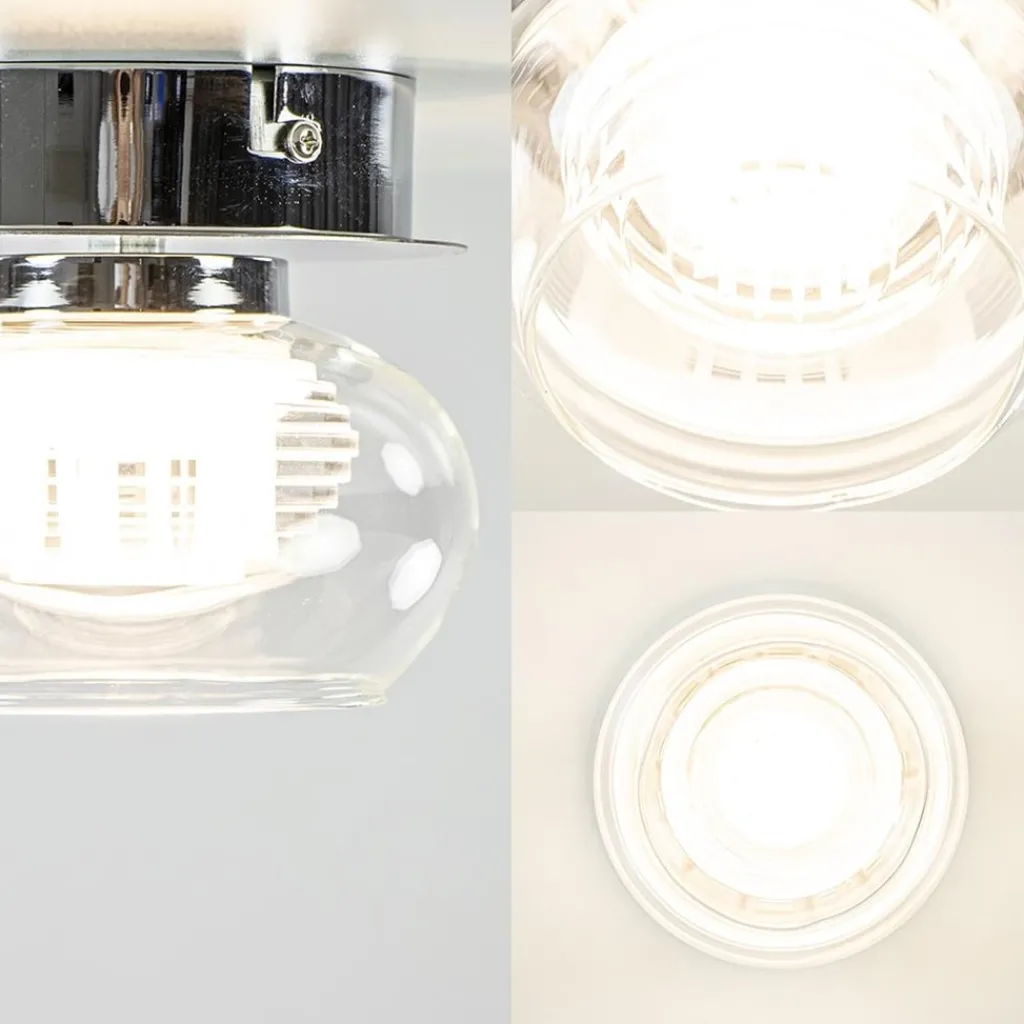 Straluma Chromen plafondlamp met helder glas incl. LED> Plafondlampen|Halverlichting