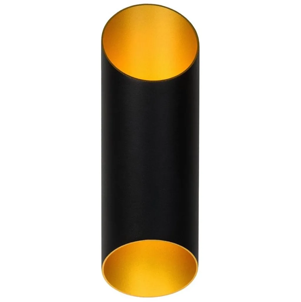 Straluma Cilinder wandlamp zwart goud up+down> Wandlampen|Design Verlichting