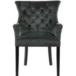 Straluma Comfortabele armstoel donker grijs met zwarte poot> Eetkamerstoelen