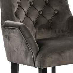 Straluma Comfortabele armstoel donker taupe met zwarte poot><noscript><img width=