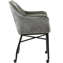 Straluma Comfortabele armstoel velours grijs met wieltjes><noscript><img width=