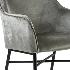 Straluma Comfortabele armstoel velours grijs met wieltjes><noscript><img width=