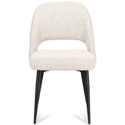 Straluma Comfortabele eetkamerstoel grijs met zwarte poot> Eetkamerstoelen