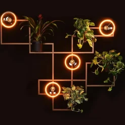 Straluma Decoratief metalen wandrek inclusief potten></noscript> Wandlampen|Botanische Verlichting