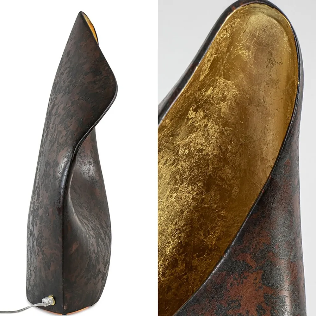 Straluma Decoratieve tafellamp corten brown met goldleaf> Tafellampen|Decoratieve Verlichting