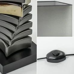 Straluma Decoratieve vloerlamp grijs/goud met vierkante kap></noscript> Vloerlampen|Schemerlampen