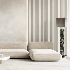 Straluma Decoratieve vloerlamp grijs/goud met vierkante kap></noscript> Vloerlampen|Schemerlampen