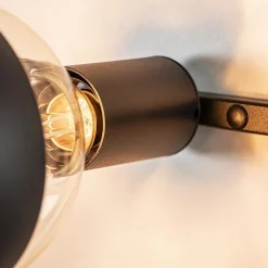 Straluma Decoratieve wandlamp zwart met 2 plantenpotten></noscript> Woonkamerlampen|Slaapkamerlampen