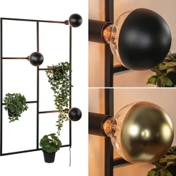 Straluma Decoratieve wandlamp zwart inclusief potten></noscript> Wandlampen|Botanische Verlichting