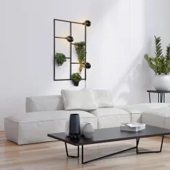 Straluma Decoratieve wandlamp zwart inclusief potten></noscript> Wandlampen|Botanische Verlichting