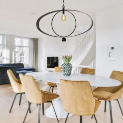 Straluma Design hanglamp textured black ovaal></noscript> Hanglampen|Eettafellampen