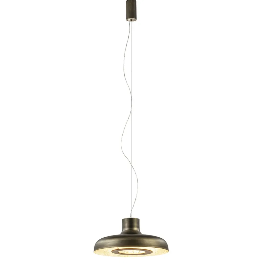 Straluma Design LED hanglamp koepel brushed brons met goldleaf> Hanglampen|Eettafellampen