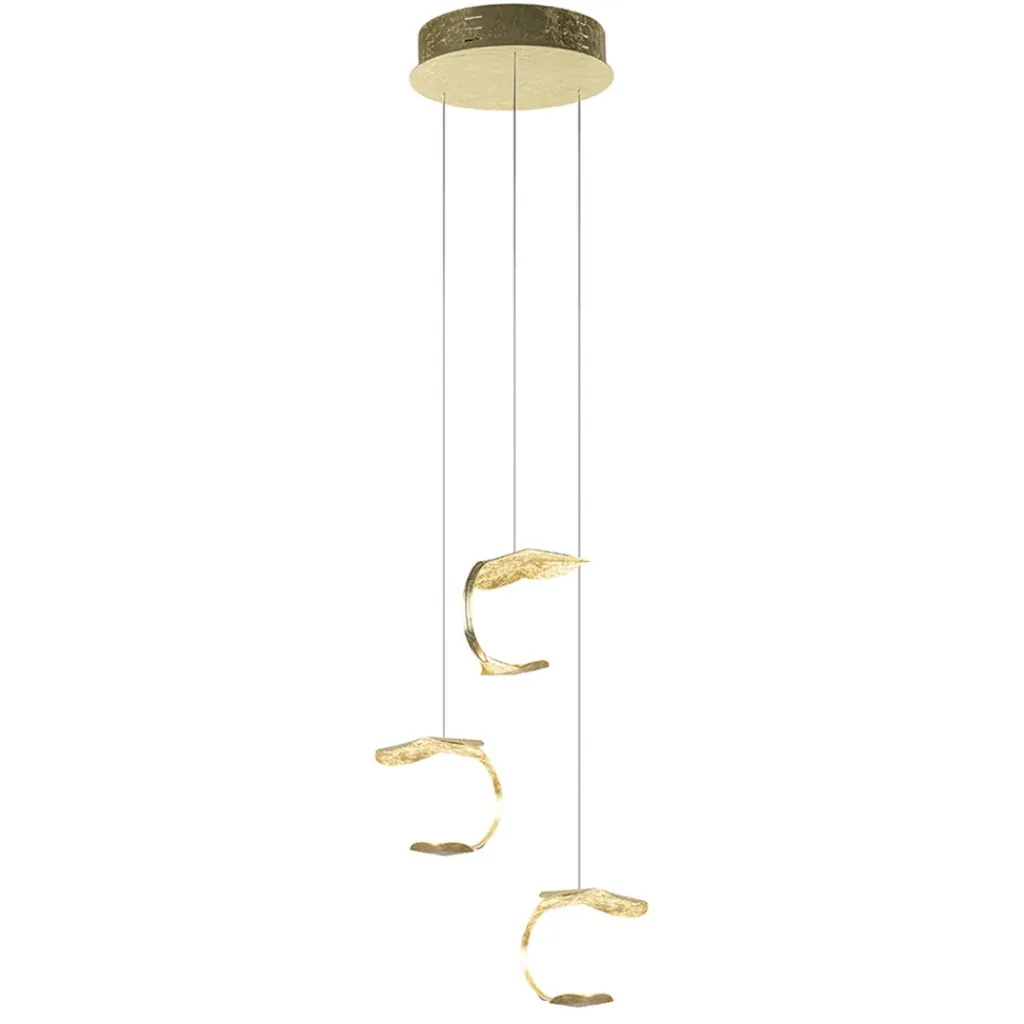 Straluma Design LED hanglamp 3-lichts rond goldleaf> Hanglampen|LED Hanglampen