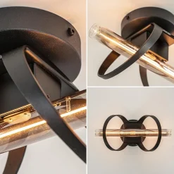 Straluma Design plafond/wandlamp mat zwart></noscript> Plafondlampen|Wandlampen