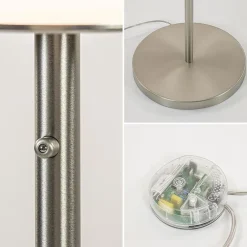 Straluma Design vloerlamp nikkel met opaal glas en uplighter></noscript> Vloerlampen|Halverlichting