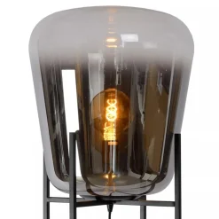 Straluma Design vloerlamp zwart frame met grote glazen kap><noscript><img width=