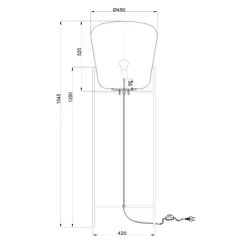 Straluma Design vloerlamp zwart frame met grote glazen kap><noscript><img width=