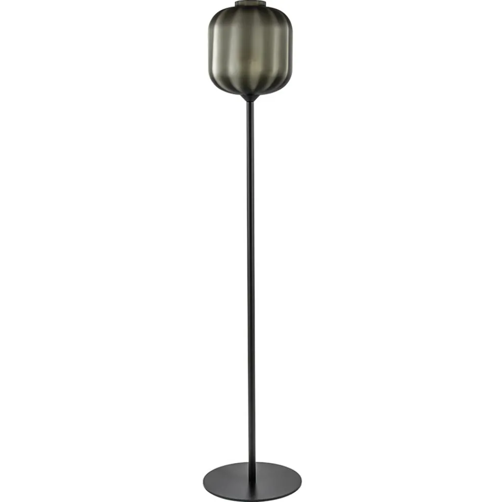 Straluma Design vloerlamp zwart met mat zwarte glazen kap> Vloerlampen|Design Verlichting
