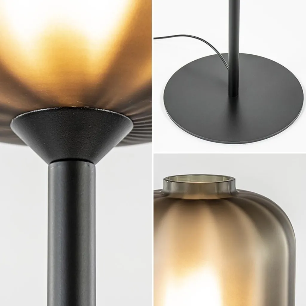 Straluma Design vloerlamp zwart met mat zwarte glazen kap> Vloerlampen|Design Verlichting