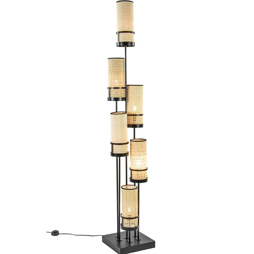 Straluma Design vloerlamp zwart met webbing kappen> Vloerlampen|Botanische Verlichting