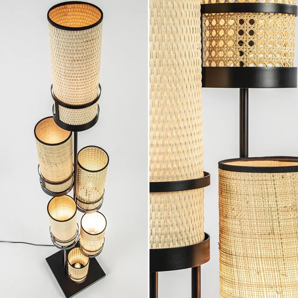 Straluma Design vloerlamp zwart met webbing kappen> Vloerlampen|Botanische Verlichting