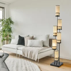 Straluma Design vloerlamp zwart met webbing kappen><noscript><img width=