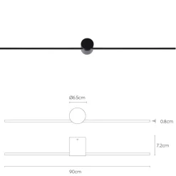 Straluma Design wandlamp badkamer LED zwart 90 cm><noscript><img width=