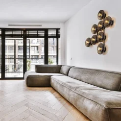 Straluma Design wandlamp mat zwart met smoke glas 8-lichts><noscript><img width=