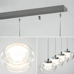 Straluma Dimbare LED hanglamp chroom met helder glas><noscript><img width=