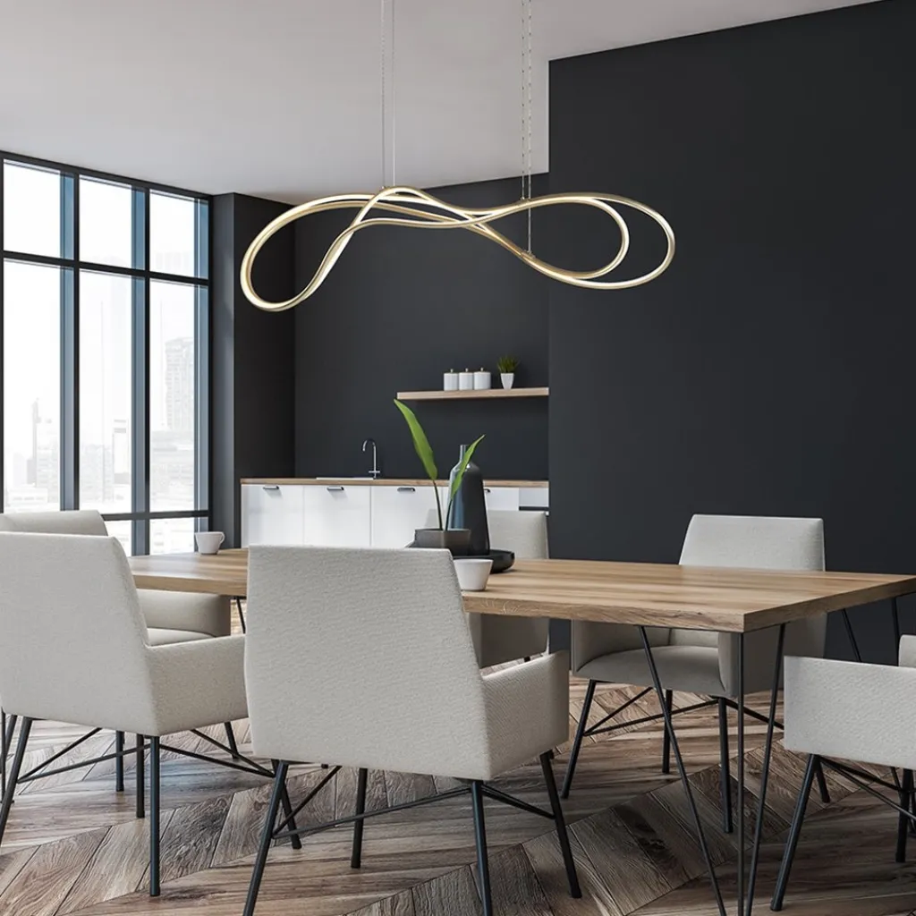 Straluma Dimbare LED hanglamp goud> Hanglampen|Eettafellampen