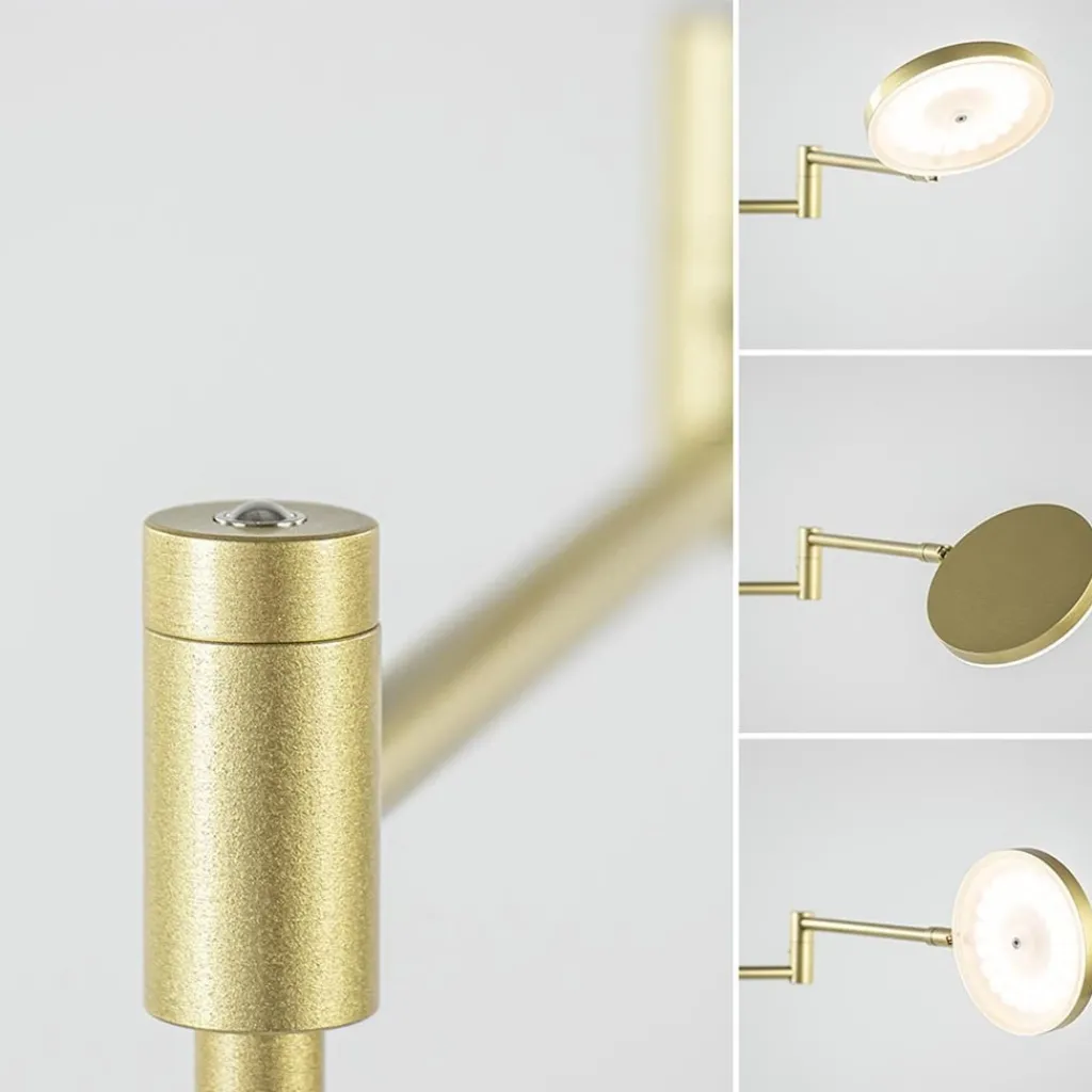Straluma Dimbare LED leeslamp messing op accu oplaadbaar> Vloerlampen|Leeslampen