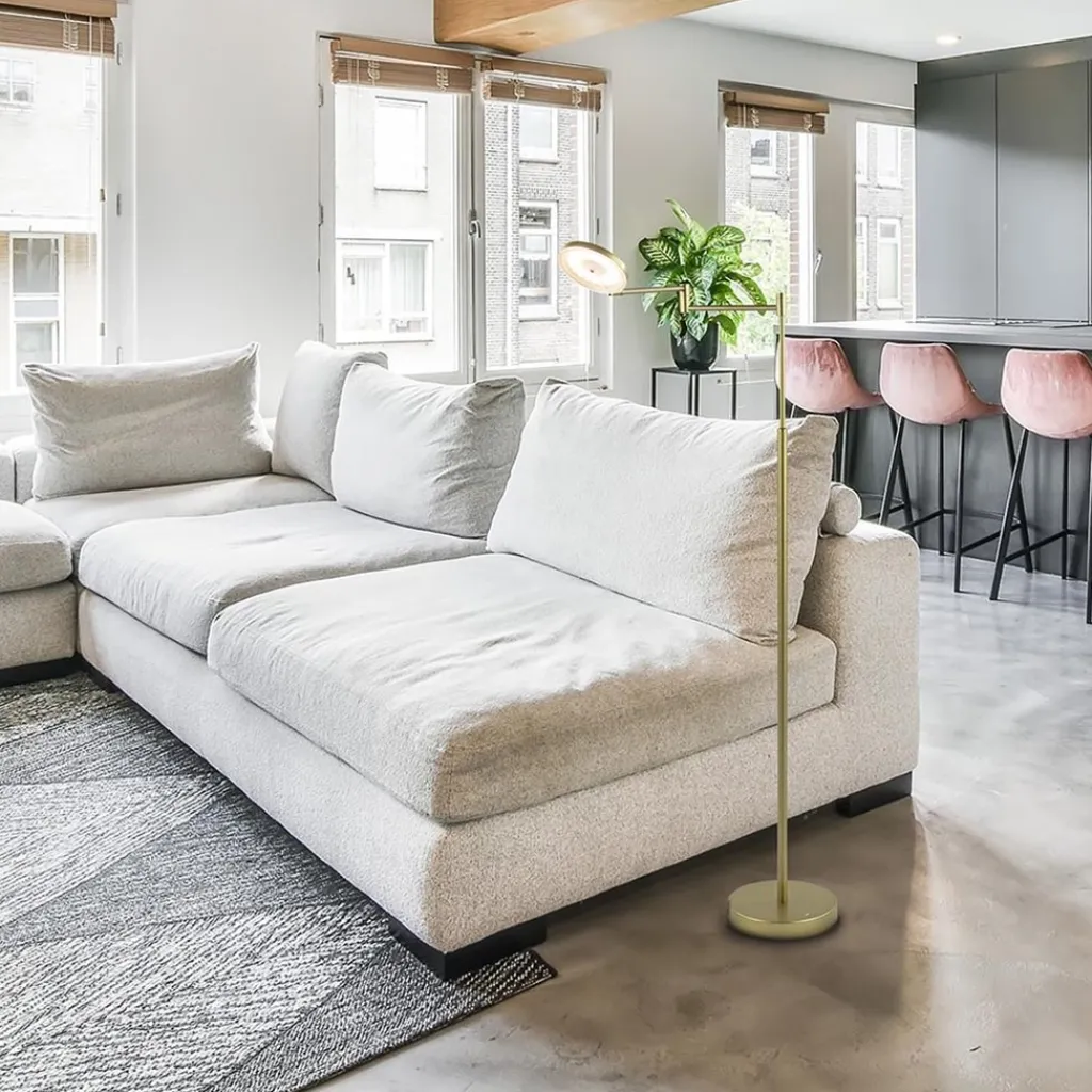 Straluma Dimbare LED leeslamp messing op accu oplaadbaar> Vloerlampen|Leeslampen