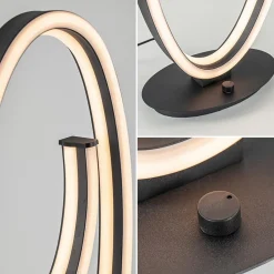 Straluma Dimbare LED tafellamp mat zwart ovaal><noscript><img width=