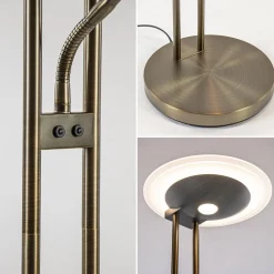 Straluma Dimbare LED uplighter met leeslamp donker brons><noscript><img width=