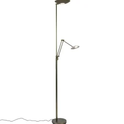 Straluma Dimbare LED uplighter met leeslamp donker brons> Vloerlampen|Leeslampen