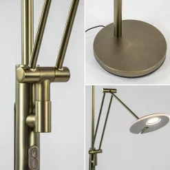 Straluma Dimbare LED uplighter met leeslamp donker brons></noscript> Vloerlampen|Leeslampen