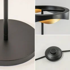 Straluma Dimbare LED vloerlamp zwart met goud></noscript> Vloerlampen|LED Vloerlampen