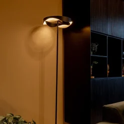 Straluma Dimbare LED vloerlamp zwart met goud></noscript> Vloerlampen|LED Vloerlampen