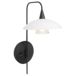 Straluma Dimbare LED wandlamp zwart met witte schotel> Wandlampen|Woonkamerlampen