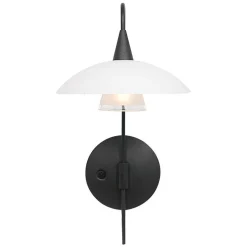 Straluma Dimbare LED wandlamp zwart met witte schotel> Wandlampen|Woonkamerlampen