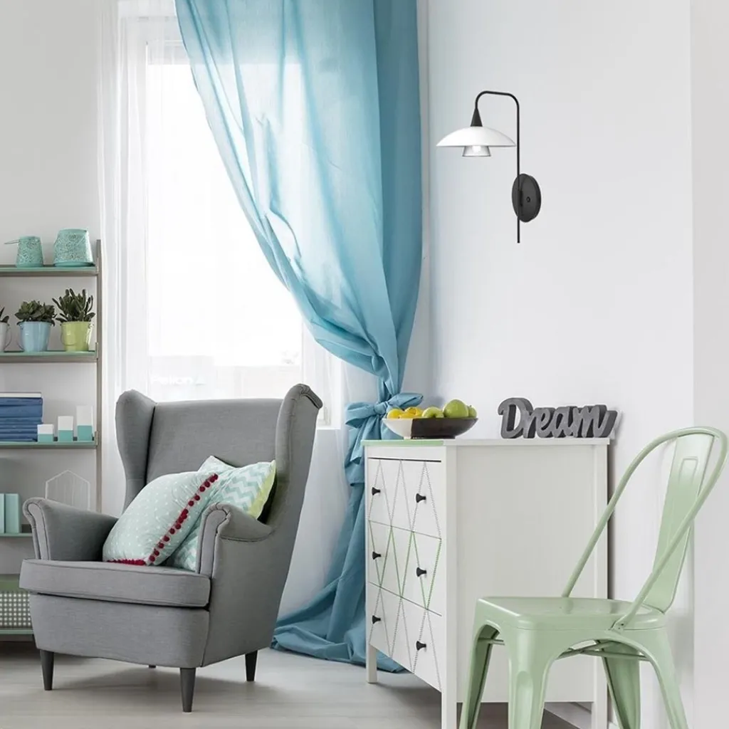 Straluma Dimbare LED wandlamp zwart met witte schotel> Wandlampen|Woonkamerlampen