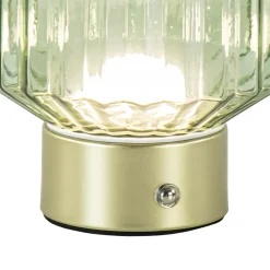 Straluma Dimbare tafellamp op batterij groen/goud></noscript> Tafellampen|Tienerkamerlampen